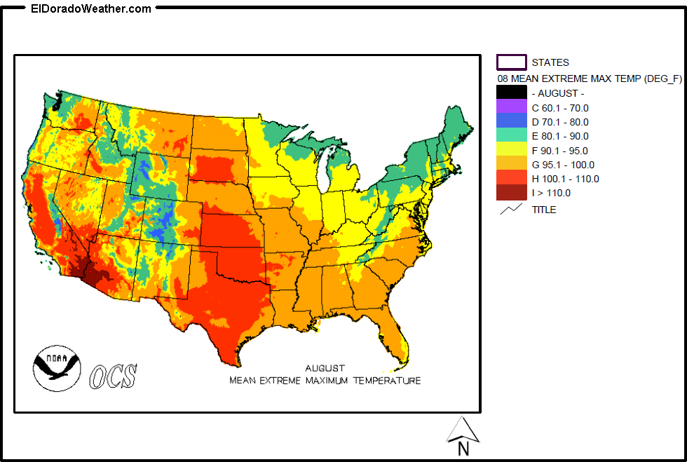 United States Yearly And Monthly Mean Extreme Maximum Temperatures 9285